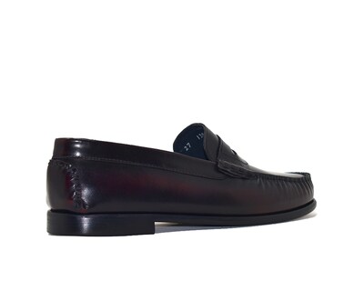 Foto 3 | Foto 3 | Mocasín Penny Loafer Warlock 1300 Vino De Piel Para Hombre.