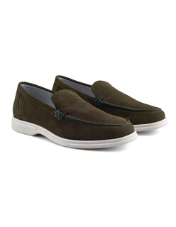 Foto 6 | Foto 6 | Mocasín Verde De Gamuza Para Hombre Con Suela Flexible
