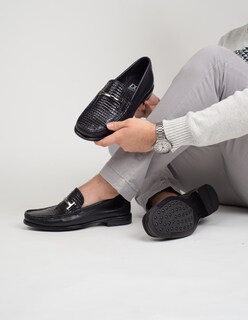 Foto 6 | Foto 6 | Mocasín De Piel Vacuno Negro Para Caballero Con Herraje Metálico