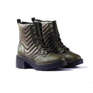 Foto 5 | Foto 5 | Bota Combat Boot Vizzano Saula Napa Verde Oscuro para Mujer