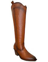 Botas Cowboy Decorada Malabis Bot-1017 Café con Icónicos Bordados para Mujer
