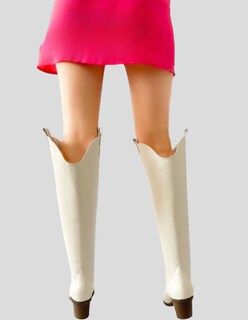 Foto 3 | Foto 3 | Botas Malabis Blancas para Mujer
