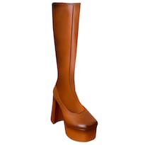 Botas De Plataforma Para Mujer Malabis Bot-1020 Color Café Debajo La Rodilla