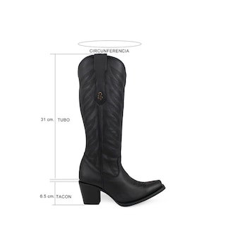 Foto 6 | Foto 6 | Botas Ladies El Malcreado Lm03 Negras para Mujer