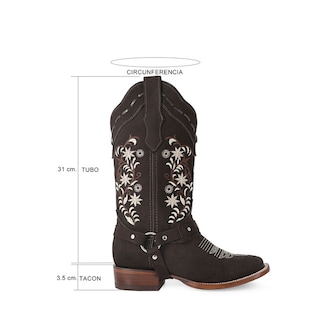 Foto 7 | Foto 7 | Botas Vaqueras Ladies El Malcreado Marrones de Piel de Res con Diseño Exclusivo para Mujer