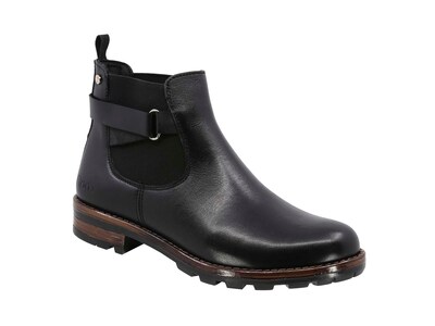 Foto 1 | Foto 1 | Botín Triples Flow Tacón Bajo en Piel Marina 37090 Negro para Mujer