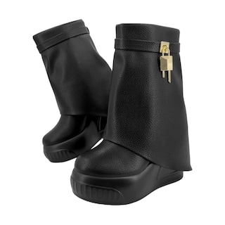 Foto 2 | Foto 2 | Bota Plegable Negra Detalle Candado Dorado Liliana para Mujer