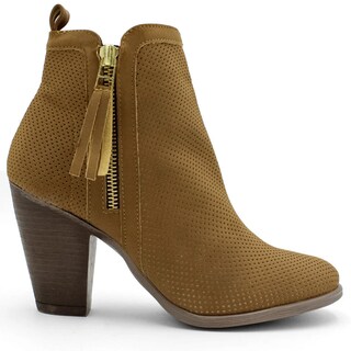 Foto 3 | Foto 3 | Botín Con Tacón Exterior Textil Color Café Para Mujer De Rbcollection