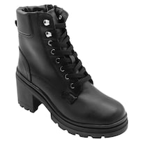 Botín Con Tacón Exterior Piel Color Negro Para Mujer De Rbcollection