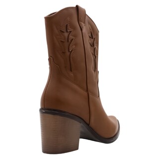 Foto 4 | Foto 4 | Botas RBCollection Tipo Western Exterior Piel Vegana Café para Mujer