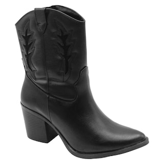 Foto 1 | Foto 1 | Botas Tipo Western Exterior Piel Vegana Color Negro Para Mujer De Rbcollection