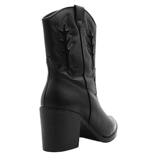 Foto 4 | Foto 4 | Botas Tipo Western Exterior Piel Vegana Color Negro Para Mujer De Rbcollection