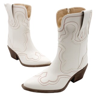 Foto 5 | Foto 5 | Botas Tipo Western RBCollection Exterior Piel Vegana Beige para Mujer
