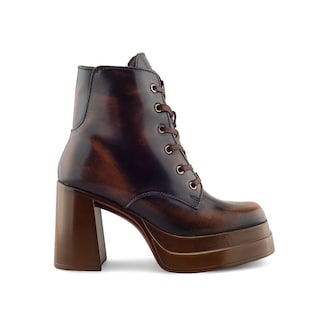 Foto 2 | Foto 2 | Botín con Plataforma y Tacón Alto en Piel Vacuno Café para Mujer