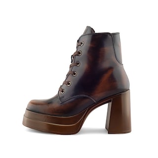 Foto 4 | Foto 4 | Botín con Plataforma y Tacón Alto en Piel Vacuno Café para Mujer