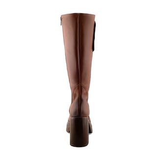 Foto 3 | Foto 3 | Bota Alta Dasalo en Piel Café con Tacón y Plataforma para Mujer