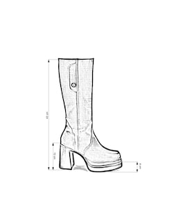 Foto 6 | Foto 6 | Bota Alta Dasalo en Piel Café con Tacón y Plataforma para Mujer