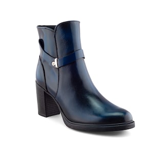 Foto 1 | Foto 1 | Botines Clásicos de Piel Dasalo Azul Marino para Mujer