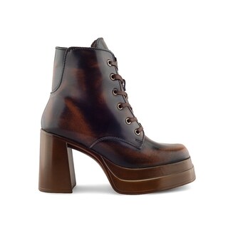 Foto 2 | Foto 2 | Botín con Plataforma y Tacón Alto en Piel Vacuno Café para Mujer