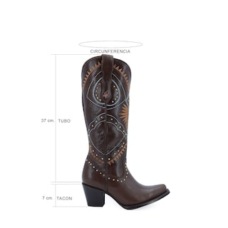 Foto 6 | Foto 6 | Botas Vaqueras de Piel Ladies Malcreado para Mujer