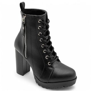 Foto 1 | Foto 1 | Botín Con Tacón Exterior Piel Vegana Color Negro Para Mujer De Rbcollection