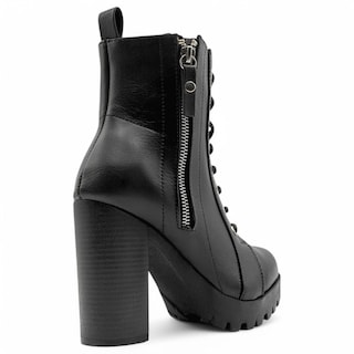 Foto 3 | Foto 3 | Botín Con Tacón Exterior Piel Vegana Color Negro Para Mujer De Rbcollection