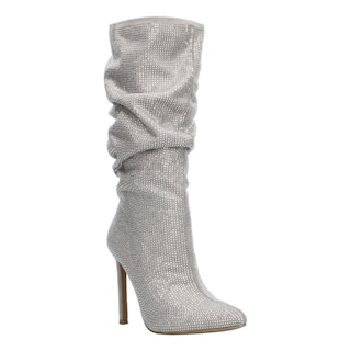 Foto 2 | Foto 2 | Botas Mujer Berlin Plateado Caña Alta Tubo Tacón 11 Cm Plateado