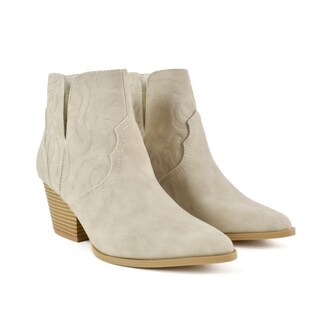 Foto 3 | Foto 3 | Botas Vaqueras Tacón Moda 7cm Para Mujer Walki Lua Beige