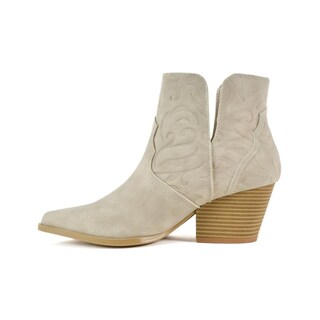 Foto 6 | Foto 6 | Botas Vaqueras Tacón Moda 7cm Para Mujer Walki Lua Beige