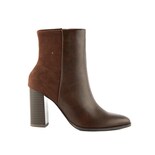 Botín Tacón Ancho Casual 9cm Para Mujer Walki Ariana Cafe