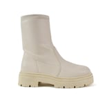 Botines Combat Militar 5cm Plataforma Para Mujer Walki Nuria Blanco