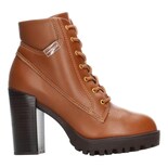 Botín Con Tacón Moleca Mujer Café Cintas Ajustables Dama Cafe