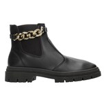 Botín Chelsea Mujer Moleca Color Negro Con Cadena Dama Negro