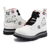 Botin Moda Niña Distroller Chamoy Color Perla 15-21 Con Arco Beige