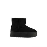 Bota Invierno Peluche Moda Nieve 5cm Para Dama Walki Juana Negro