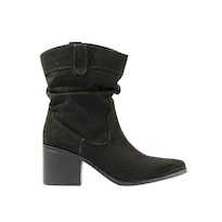 Botas Vaqueras Tacón Moda 6cm Para Mujer Walki Cayetana Negro