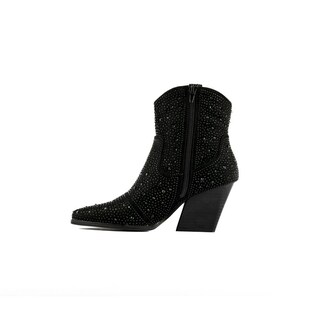 Foto 2 | Foto 2 | Bota Vaquera Brillo Tacón Moda 8cm Para Mujer Walki Giovanna Negro