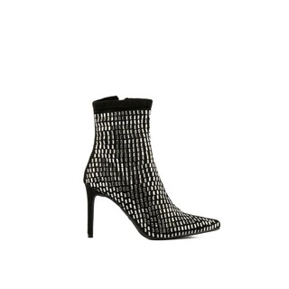 Foto 1 | Foto 1 | Botin Alto Tacón 10cm Puntal Brillo De Mujer Walki Nicoletta Negro