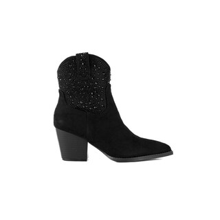 Foto 1 | Foto 1 | Botas Vaqueras Brillo Tacón Moda 7cm Para Mujer Walki Brenda Negro