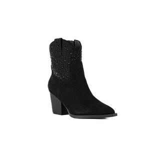 Foto 2 | Foto 2 | Botas Vaqueras Brillo Tacón Moda 7cm Para Mujer Walki Brenda Negro