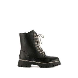 Foto 1 | Foto 1 | Botines Combat Brillos Militar Trend Para Mujer Walki Emilia Negro
