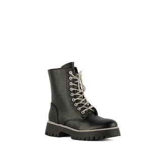 Foto 2 | Foto 2 | Botines Combat Brillos Militar Trend Para Mujer Walki Emilia Negro