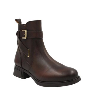 Foto 2 | Foto 2 | Botín De Piel Cómodo Básico Con Látigo Y Hebilla Maite