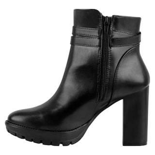 Foto 3 | Foto 3 | Botín Con Tacón Exterior Piel Vegana Color Negro Para Mujer De Rbcollection