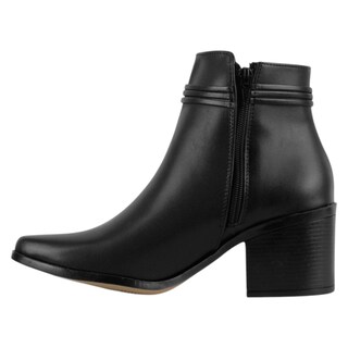 Foto 3 | Foto 3 | Botín Con Tacón Exterior Piel Vegana Color Negro Para Mujer De Rbcollection