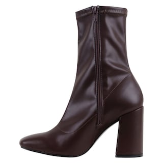 Foto 3 | Foto 3 | Botín Con Tacón Exterior Piel Vegana Color Café Para Mujer De Rbcollection