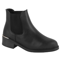 Botas Casuales Exterior Piel Vegana Color Negro Para Mujer De Rbcollection