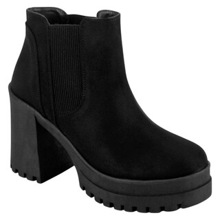 Foto 1 | Foto 1 | Botín Con Tacón Exterior Gamuza Color Negro Para Mujer De Rbcollection