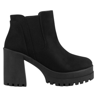 Foto 2 | Foto 2 | Botín Con Tacón Exterior Gamuza Color Negro Para Mujer De Rbcollection