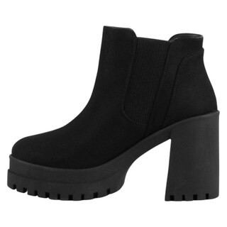 Foto 3 | Foto 3 | Botín Con Tacón Exterior Gamuza Color Negro Para Mujer De Rbcollection